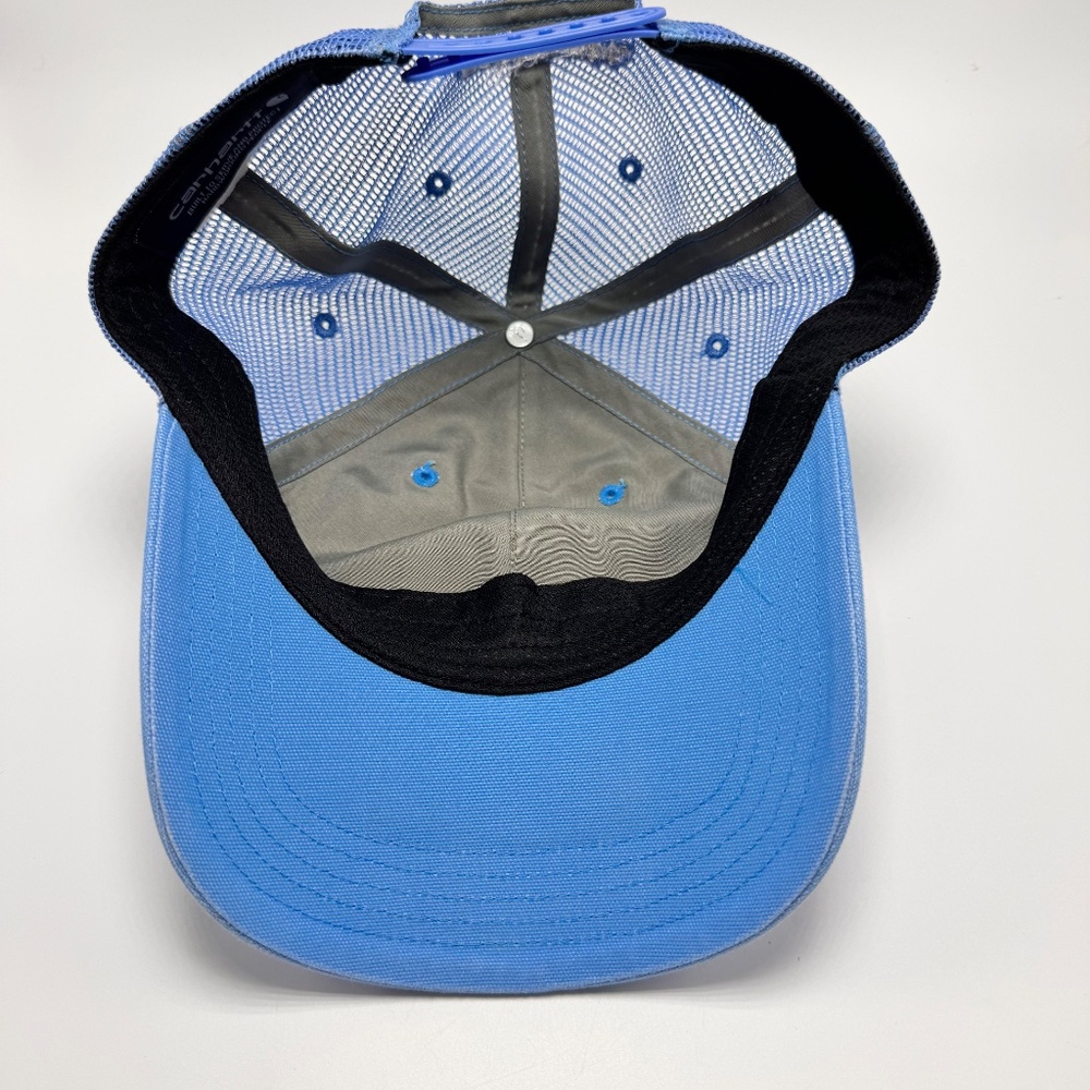 Carhartt Blue Canvas Meshback Adjustable Snapback Trucker Cap Hat AH0286 - Picture 4 of 9